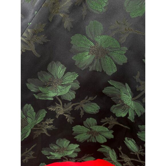 Alexander McQueen Brocade Black Green Cocktail Fit Flare Mini Dress Sz 38 US XS - Picture 7 of 16